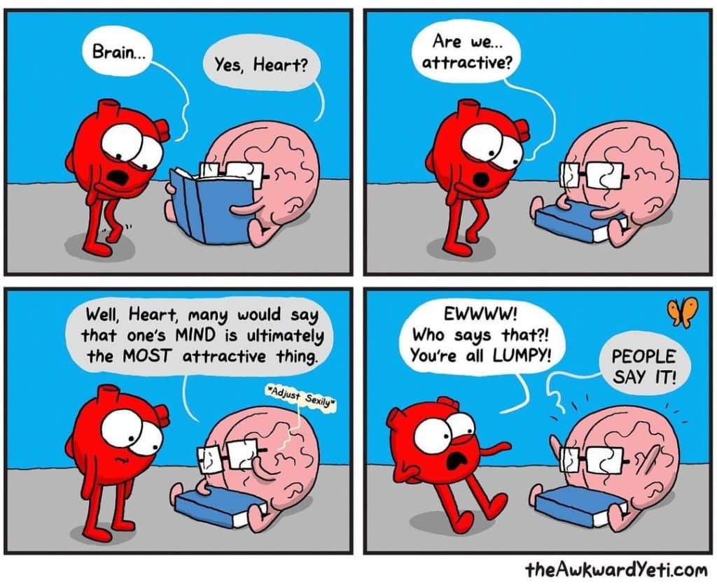 heart and brain comics