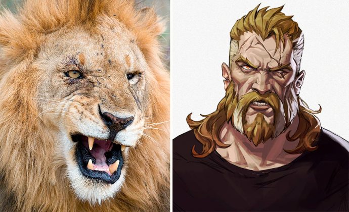 Artist Transforms 20 Animals Into Anime-Like Characters While Keeping