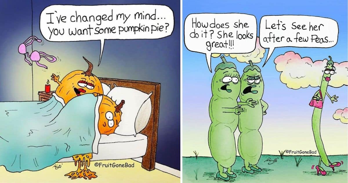 20 Fruit Gone Bad Twisted Comics about Different Cute Food Characters