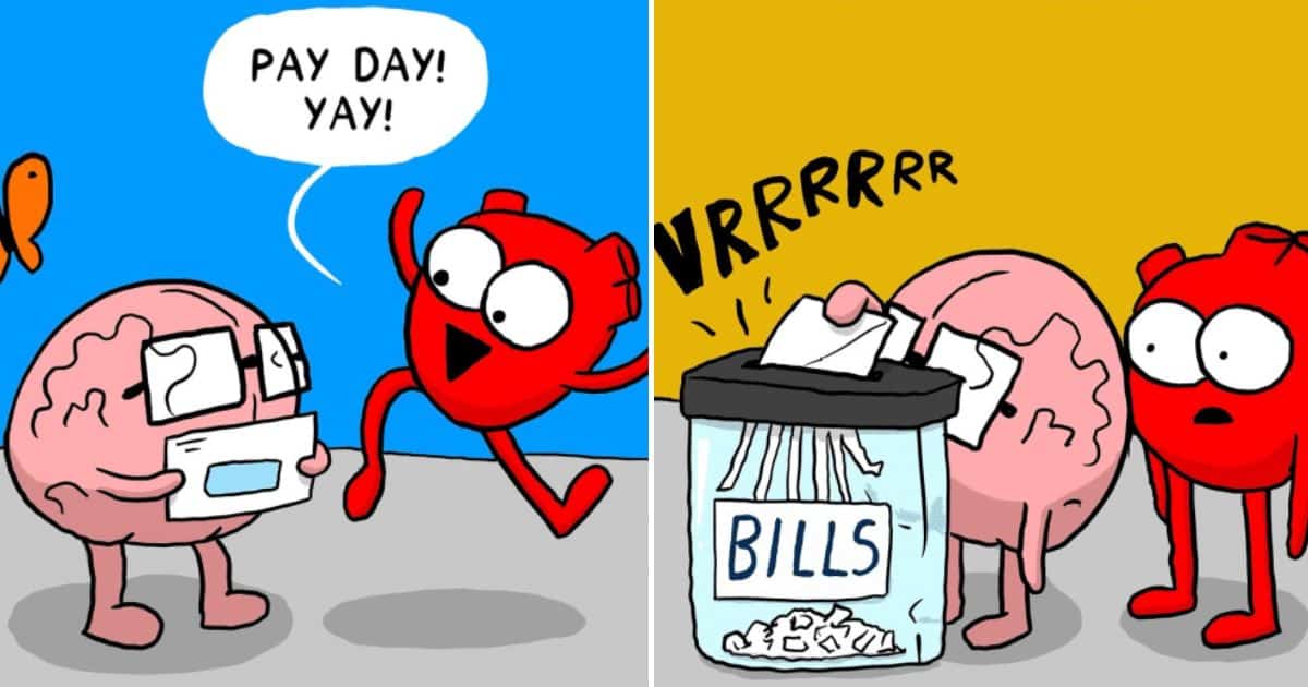 20 The Awkward Yeti Comics Shows Contrast Between Heart and Brain