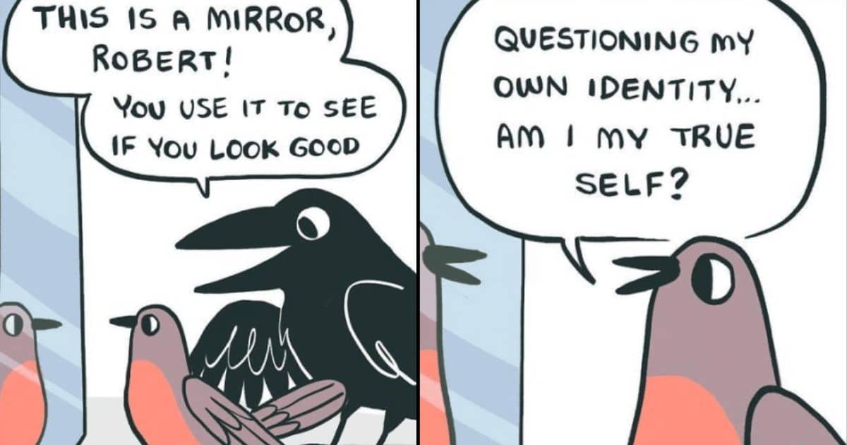 20 Larkness Comics Shows the Thoughts and Feelings of Birds and a Cat